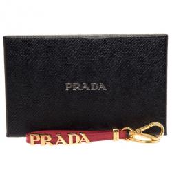 Prada Pink Saffiano Leather Keychain