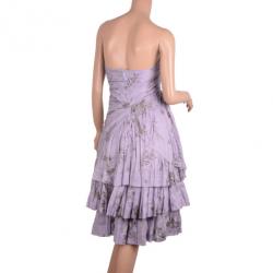Pre Owned Prada Lilla Ruffle Cotton Dress M