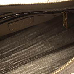 Pre Owned Prada Light Brown Vitello Daino Leather Bauletto Bag