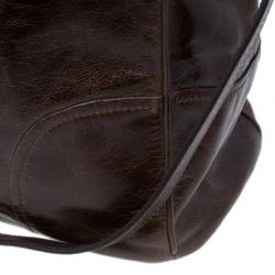 Pre Owned Prada Brown Vitello Shine Tote