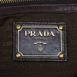 Pre Owned Prada Brown Vitello Shine Tote
