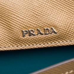 Pre Owned Prada Brown Saffiano Cuir Leather Convertible Tote