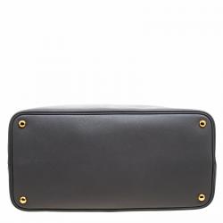 Pre Owned Prada Grey Saffiano Cuir Leather Double Handle Tote