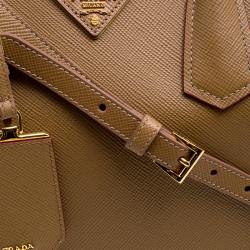 Pre Owned Prada Caramel Saffiano Cuir Double Handle Tote