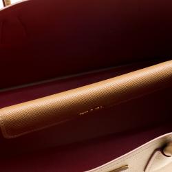 Pre Owned Prada Caramel Saffiano Cuir Double Handle Tote