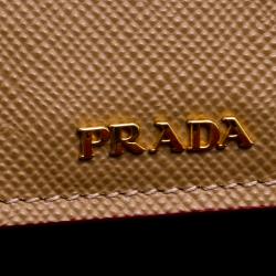 Pre Owned Prada Caramel Saffiano Cuir Double Handle Tote