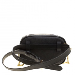 Pre Owned Prada Black Saffiano Lux Leather Marsupio Camera Crossbody Bag