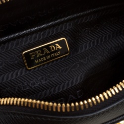 Pre Owned Prada Black Saffiano Lux Leather Marsupio Camera Crossbody Bag