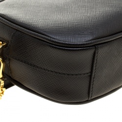 Pre Owned Prada Black Saffiano Lux Leather Marsupio Camera Crossbody Bag