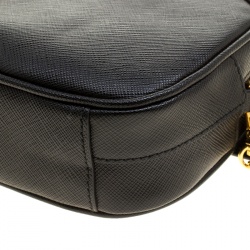 Pre Owned Prada Black Saffiano Lux Leather Marsupio Camera Crossbody Bag