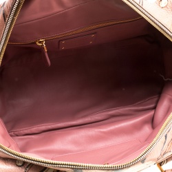 Pre Owned Prada Peach Cervo Deerskin Lux Leather Large Limited Edition James Jean Fairy Tote