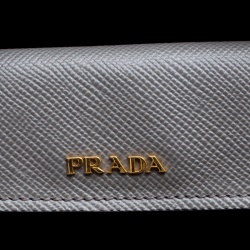 Pre Owned Prada Grey Saffiano Cuir Leather Double Handle Tote