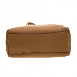 Pre Owned Prada Camel Vitello Daino Leather Logo Embossed Tote