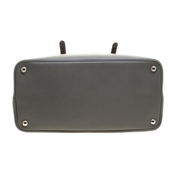 Pre Owned Prada Grey Saffiano Cuir Leather Convertible Tote