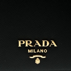 Pre Owned Prada Black Saffiano Soft Cahier Leather Flap Crossbody Bag