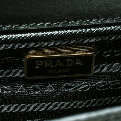 Pre Owned Prada Black Saffiano Soft Cahier Leather Flap Crossbody Bag