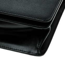 Pre Owned Prada Black Saffiano Soft Cahier Leather Flap Crossbody Bag