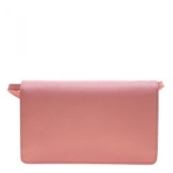 Pre Owned Prada Pink Saffiano Lux Leather Shoulder Bag