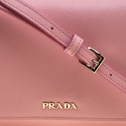 Pre Owned Prada Pink Saffiano Lux Leather Shoulder Bag