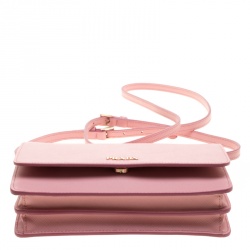 Pre Owned Prada Pink Saffiano Lux Leather Shoulder Bag