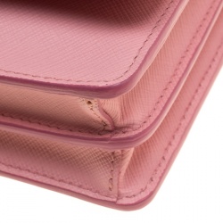Pre Owned Prada Pink Saffiano Lux Leather Shoulder Bag