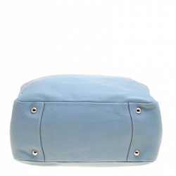 Pre Owned Prada Dusty Blue Vitello Diano Leather Bowler Bag
