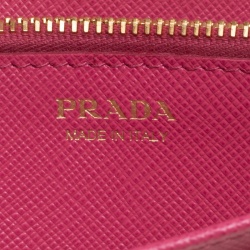 Pre Owned Prada Pink Saffiano Leather Continental Wallet