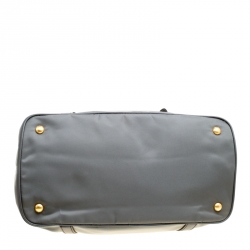 Pre Owned Prada Grey Tessuto Saffiano Top Handle Bag
