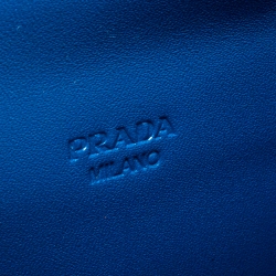 Pre Owned Prada Blue Ostrich Leather Continental Wallet