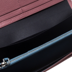 Pre Owned Prada Pink Leather Etiquette Continental Wallet