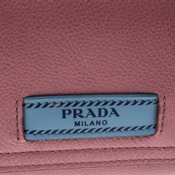 Pre Owned Prada Pink Leather Etiquette Continental Wallet