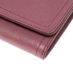 Pre Owned Prada Pink Leather Etiquette Continental Wallet