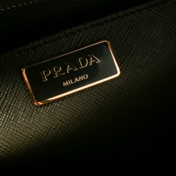 Pre Owned Prada Green Saffiano Lux Leather Large Double Zip Tote