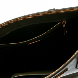 Pre Owned Prada Green Saffiano Lux Leather Large Double Zip Tote