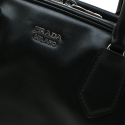 Pre Owned Prada Black Leather Bauletto Bag