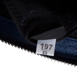 Prada Blue Leather Front Zip Convertible Bowler Bag