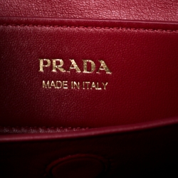 Pre Owned Prada Black Saffiano Cuir Leather Medium Double Handle Tote