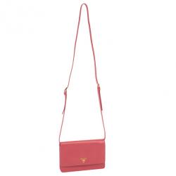 مملوكة مسبقًا Prada Pink Saffiano Crossbody Convertible Clutch