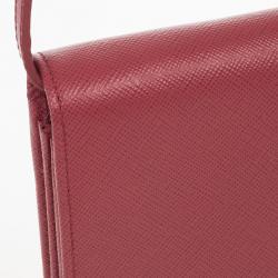 مملوكة مسبقًا Prada Pink Saffiano Crossbody Convertible Clutch