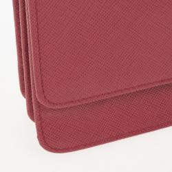 مملوكة مسبقًا Prada Pink Saffiano Crossbody Convertible Clutch