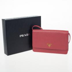 مملوكة مسبقًا Prada Pink Saffiano Crossbody Convertible Clutch
