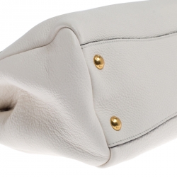 Pre Owned Prada White Vitello Leather Phenix Tote