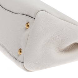 Pre Owned Prada White Vitello Leather Phenix Tote