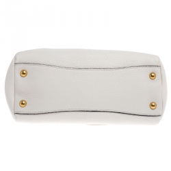 Pre Owned Prada White Vitello Leather Phenix Tote