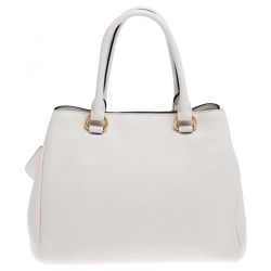 Pre Owned Prada White Vitello Leather Phenix Tote