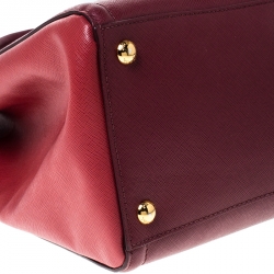 Pre Owned Prada Bicolor Saffiano Lux Leather Tote
