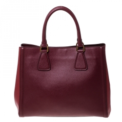 Pre Owned Prada Bicolor Saffiano Lux Leather Tote