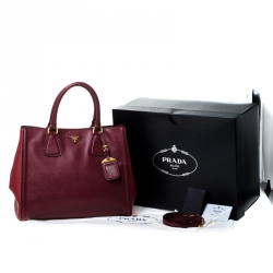 Pre Owned Prada Bicolor Saffiano Lux Leather Tote