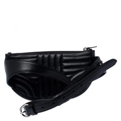 Pre Owned Prada Black Diagramme Leather Belt Bag