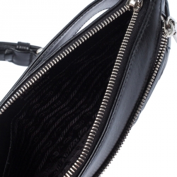 Pre Owned Prada Black Diagramme Leather Belt Bag